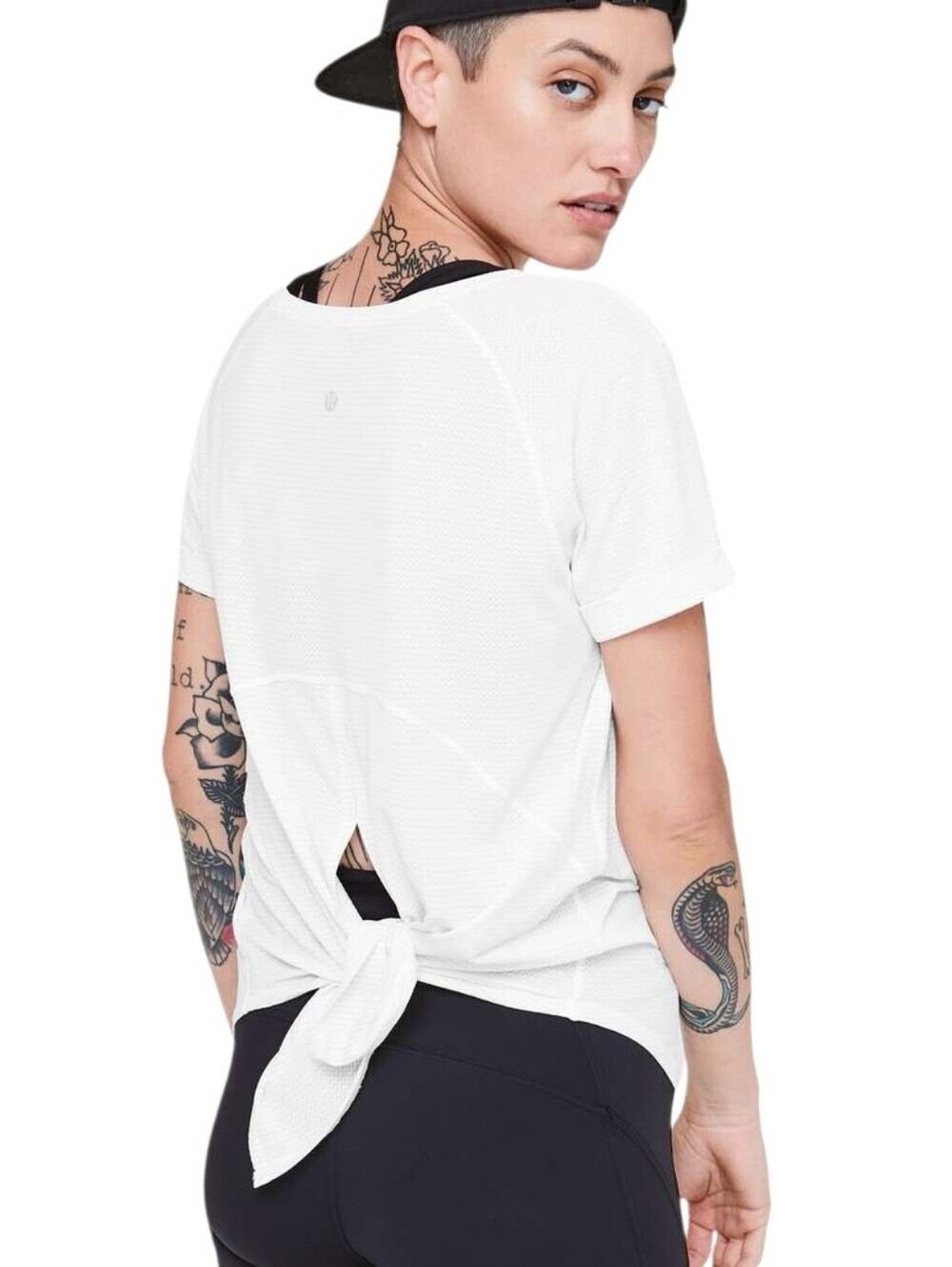 Lululemon Open Up Tie Back Tee Size 8 White Training